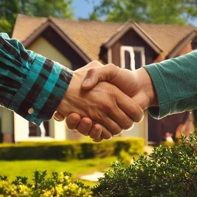close-up-of-handshake-with-house-for-sale-in-background-free-photo
